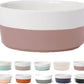 Waggo Dipper Ceramic Dog Bowl for Small and Large Breeds - Heavyweight and Durable Pet Food and Water Dish Crock, Dishwasher Safe, Modern (Mauve, Small)
