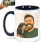Personalized Coffee Mug, Custom Drawing Portrait Gift, Funny Customized Coffee Gift for Men & Women, Custom Mugs with Pictures, Black 15oz Father's Day Mug