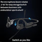IHAO Open Ear Air Conduction Bluetooth Headphone Dual Mic Rotatable Boom Mic Active Noise Cancellation IPX5 Waterproof Bluetooth 5.4 Pain-Free Design for Sports Work Outdoor Activities-DG09 Black