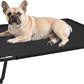 Cooling Elevated Dog Bed, Raised Outdoor Dog Bed Waterproof Pet Beds Cots Stable and Easy Assembly, Teslin Fabric with 1.2mm Thick Iron Frame, Breathable, Ultra-Sturdy，Black,32 * 25.2 * 7.1
