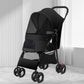 Sunny Sonny Foldable Jogger Pet Stroller with Weather Cover Storage Basket Pet Travel Carrier for S/M Dogs Cats up to 33lbs (Black)