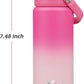 Insulated Water Bottle with Straw Lid,18 oz Stainless Steel Vacuum Metal Bottle with Silicone Handle,Cherry Blossom