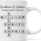 Trending Custom Brothers & Sisters Forever Linked Together Personalized White Mug Brothers Sisters Crossword Puzzle Art Mug, Gift For Brothers, Sisters, Siblings, Family Member on Birthday Christmas