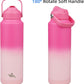 Insulated Water Bottle with Straw Lid,40 oz Stainless Steel Vacuum Metal Bottle with Silicone Handle,Cherry Blossom