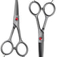 4.5" Dog Grooming Scissors - 2pcs Curved Scissors & Thinning Shears for Small Dog, Cat Face & Paws - Japan 440C (2Kit)