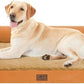 Large Dog Bed Orthopedic Washable, Dog Beds for Large Dogs, Washable Cover Removable Bolster and Non-Slip Bottom Jumbo Orthopedic Orange Dogs Beds, XXLarge Extra Large Pets