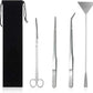 4 in 1 Aquascaping Tools Aquarium Plant Tools Anti-Rust Fish Tank Tools Stainless Steel Tweezers Scissors Spatula for Fish Starter Kits, Aquariums Tank and Terrarium