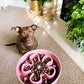 LE TAUCI Slow Feeder Dog Bowls Ceramic, 1.5 Cups Dog Food Bowl, Puppy Slow Feeder Dish for Fast Eaters,Pink Bloom
