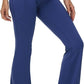 baleaf Women's V Crossover Flare Leggings with Pockets Yoga Pants High Waist Casual Workout Gym Bell Bottom Leggings
