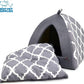 Pet Tent - Soft Bed for Dog and Cat by Best Pet Supplies - Gray Lattice, 19" x 19" x H:19"