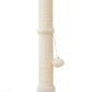 Cat Scratching Posts 33" for Adults Cats, Cat Scratcher with Soft Fabric Covering Base and Durable Sisal Rope, Scratcher with Fun Mouse Hole and Cat Toy for Tall Cats (White)