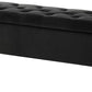 Velvet Storage Bench Ottoman,Versatile Seating with Hidden Storage,End of Bed Bench,Tufted Bench for Bedroom,Living Room,Entryway,Black