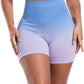 CHRLEISURE Women's 4 Packs Workout Gym Shorts, High Waisted Butt Lifting Scrunch Butt Seamless Booty Shorts