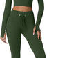QINSEN Workout Sets for Women 2 Piece Seamless Long Sleeve Crop Tops Ribbed High Waist Leggings