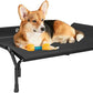 Veehoo Cooling Elevated Dog Bed, Raised Pet Cot with Guardrail & Slope Headrest, Durable Breathable Teslin Mesh, Non-Slip Feet, Washable Dog Couch Bed for Indoor & Outdoor, Medium 39.5" x 28", Black