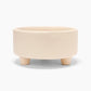 Waggo Uplift Ceramic Dog Bowl for Small Medium and Large Breeds - Heavyweight and Durable Pet Food and Water Dish Crock, Dishwasher Safe, Modern, Elevated Feeder (Buttercream, Small)
