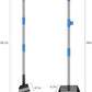 QiMH Upgraded Dog Pooper Scooper Extra Large, Adjustable Long Handle Stainless Metal Pet Poop Tray and Rake Set for Large Medium Small Dogs, Dog Waste Removal Bin Rake, Great for Grass, Street, Gravel