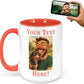 Personalized Coffee Mug, Custom Photo Caricature Gift, Funny Customized Coffee Gift for Men & Women, Custom Mugs with Pictures, Orange 15oz Customized Ceramic Tea Cup