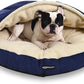 Amazon Basics Pet Cave Bed for Dog, With Removal Nesting Cave Cover, Fits up to 35lbs Pets, 30 x 30 x 12.5 inches, Blue