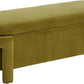 Modern Upholstered Storage Bench, Velvet Fabric 50" Long Entryway Bench with Storage and Seating, Comfy Cute Ottoman Bench for Living Room/End of Bed/Hallway, Olive Green