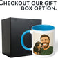 Personalized Coffee Mug, Custom Drawing Portrait Gift, Funny Customized Coffee Gift for Men & Women, Custom Mugs with Pictures, Light Blue 11oz Father's Day Mug