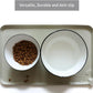 Hoki Found Silicone Pet Food Tray - Non Slip Pet Dog Cat Bowl Placemat - Feeding Mat - Waterproof Dog Cat Food Mats - For Carpet - Cream Green