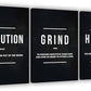 Success Canvas Painting Wall Art Quote Motivational Wall Art Execute Wall Decor 3 Pieces Black Poster Positive Inspirational Framed Artwork Prints Picture for Living Room Office 60''Wx 28''H