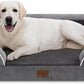 Comfort Expression Dog Beds for Extra Large Dogs, Waterproof Orthopedic Dog Bed Jumbo Breed, PV Washable Dogs Sofa with Removable Cover & Non-Slip Bottom(Dark Grey)