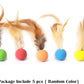 Cat Toy Balls, 5 PCS Colorful Feather Bouncy Balls for Cats No Noise Interactive Kitten Toys Cat Exercise Ball, Safe for Your Kitty (A)