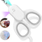 PAKEWAY Pet Nail Clipper with LED & -U-V Light, Cat Claw Trimmer with Ultra Bright LED Light for Nail Bloodline to Avoid Over Cutting, Sharp Angled Blade Grooming Tool for Dog Cat Rabbit Small Animals