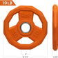 SPART Color Coded Weight Plate 2-Inch Rubber Coated Olympic Grip Plate for Barbell, Solid Cast Iron Weight Plates for Strength Training, Weightlifting, Crossfit, Home Gym, 2.5LB/5LB/10LB/25LB/35LB/45LB, Pair