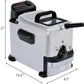 T-fal Compact EZ Clean Stainless Steel Deep Fryer with Basket 1.8 Liter Oil and 1.7 Pound Food Capacity 1200 Watts Easy Clean, Temp Control, Oil Filtration, Dishwasher Safe Parts, 1.8 Liters