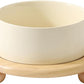 Ceramic Elevated Dog Food and Water Bowl, Kitty Bowl, Raised Dog Dish, Pet Feeder (6inch, 1 x Beige + Stand)