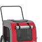 Tidyard Pet Bike Trailer Red and Gray Oxford Fabric and Iron Pet Bicycle Carrier, Animal Bike Stroller for Cat, Puppy, Dog, Outdoor, Travel Style A