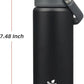 Insulated Water Bottle with Straw Lid,18 oz Stainless Steel Vacuum Metal Bottle with Silicone Handle,Black
