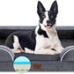 Comfort Expression Cooling Dog Bed for Large Dogs, Memory Foam Orthopedic Dogs Beds, Waterproof Washable Dog Beds with Removable Cover, Pet Bed Sofa with Bolster(Large,Leaden Grey)