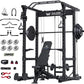MAJOR FITNESS PLM03 Power Rack - 1400LBS Home Gym with Cable Crossover, Pull-Up Bar & Landmine, Strength Training Equipment