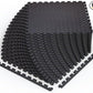 Norsk Foam Floor Gym Mats with Interlocking Tiles, .47" Thick, 24"x24", 60-Pack, 240 Square Feet, Diamond Plate Design, Black