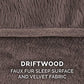 Furhaven Cooling Gel Dog Bed for Large Dogs w/ Removable Bolsters & Washable Cover, For Dogs Up to 125 lbs - Faux Fur & Velvet Sofa - Driftwood Brown, Jumbo Plus/XXL