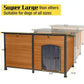 Aivituvin Dog House Outdoor 59" Extra Large Insulated Dog Kennel with Movable Insulation Liner,All-Around Iron Frame