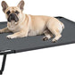 Cooling Elevated Dog Bed, Raised Outdoor Dog Bed Waterproof Pet Beds Cots Stable and Easy Assembly, Teslin Fabric with 1.2mm Thick Iron Frame, Breathable, Ultra-Sturdy，Grey,32 * 25.2 * 7.1