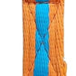 Soft Padded Lunge Line Rein Lead for Horses 27ft Looped Handle Swivel Clip (Orange/Turquoise)