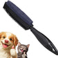 Rubber Pet Hair Removal Brush, Dogs Cats Hair Lint Remover Tool Massage Bath Comb Brush for Cleaning and Grooming (Black)