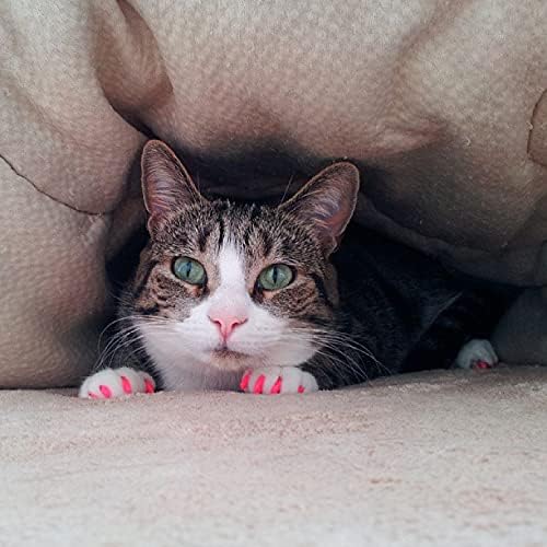 40 Pack Soft Nail Caps for Cat Claws Pink Glitter Kitten