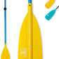 OCEANBROAD Canoe Paddle, Adjustable from 4'3''to 5'3''/130cm to 160cm Aluminum Shaft with Plastic Blade for Canoeing Boating Kayaking, 3-Piece Floatable Oar
