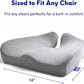 C CUSHION LAB Patented Pressure Relief Seat Cushion for Long Sitting Hours on Office/Home Chair, Car, Wheelchair - Extra-Dense Memory Foam for Hip, Tailbone, Coccyx, Sciatica - Light Grey