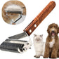 2 in 1 Dogs Cats Dematting Grooming Comb, Perfect Deshedding Undercoat Rake for Poodle & Goldendoodle, Efficiently Detangling Shedding Loose Hair & Matted Fur, All Long Haired Pet (Dark)