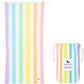 Dock & Bay Beach Towel - Quick Dry, Sand Free - Compact, Lightweight - 100% Recycled - Includes Bag - Summer - Unicorn Waves - Large (160x90cm, 63x35)