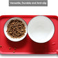 Hoki Found Silicone Pet Food Mats - Non Slip Dog Cat Bowl Mats - Classic Red