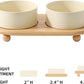 Ceramic Elevated Dog Bowls, Food and Water Bowls for Dogs, Puppy, Raised Dog Dish, Pet Feeder(6inch, 2 x Beige + Stand)
